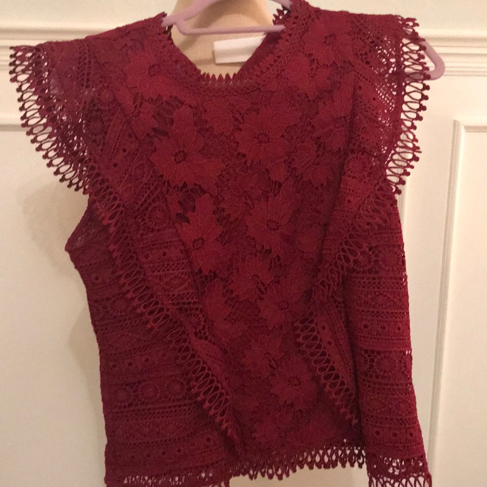 Dark red top